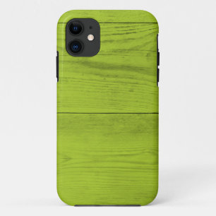 Bright green wood structure as a background textur iPhone 11 case