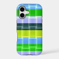 Bright Green Yellow Grey Aqua Stripes Pattern