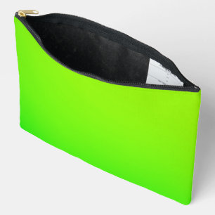Bright green zippered pouch with black zipper