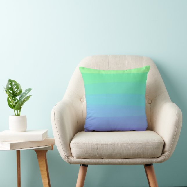 Bright Greens and Blues Gradient Cushion (Chair)