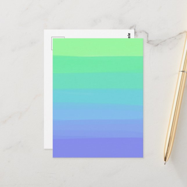 Bright Greens and Blues Gradient Postcard (Front/Back In Situ)