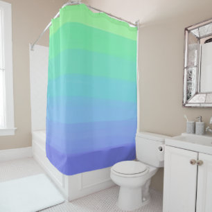 Bright Greens and Blues Gradient Shower Curtain