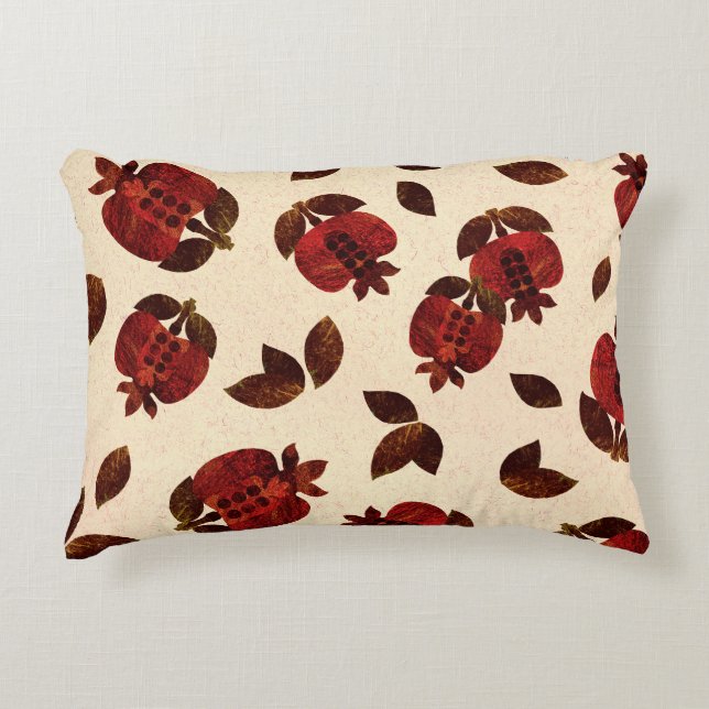 Bright grenades: handmade repeating pattern. decorative cushion (Front)