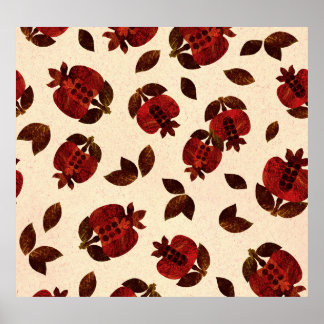 Bright grenades: handmade repeating pattern. poster