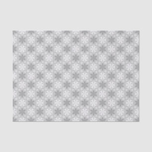 Bright Grey and Winter White Snowflake Pattern Tissue Paper