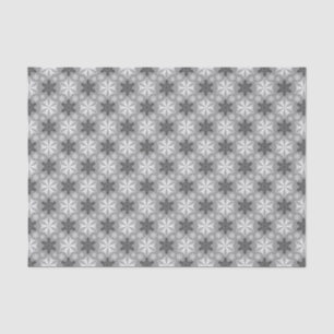 Bright Grey Black Winter White Snowflake Pattern Tissue Paper