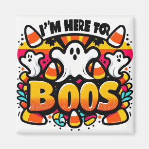 Bright Halloween: Ghost and Candy in a Fun Design Magnet