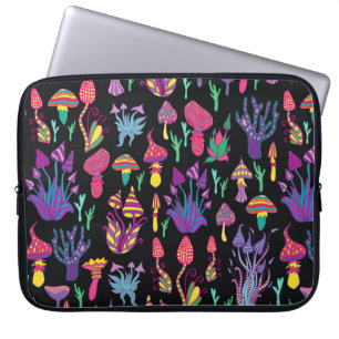 Bright,hallucinogenic,decorative,fantastic mushroo laptop sleeve