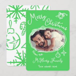Bright Hand Drawn Doodle Photo Christmas Card