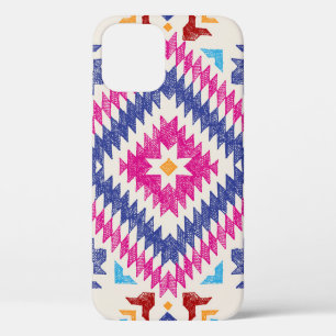 Bright Hand-Drawn Tribal Design Element. iPhone 12 Case
