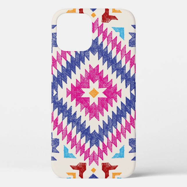 Bright Hand-Drawn Tribal Design Element. Case-Mate iPhone Case (Back)