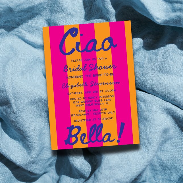 Bright Handwritten Italian Sunset Bridal Shower Invitation (Creator Uploaded)