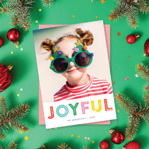 Bright, Happy, and Joyful Holiday Photo Card
