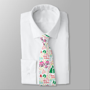 Bright Happy Christmas Pattern Tie