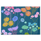 Bright Happy Colourful flowers Dark Teal+Initials