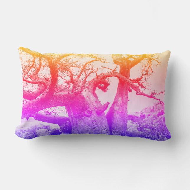 Bright Happy Colours Baobab Tree Pillow Cushion (Front)