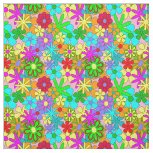 Bright Happy Flowers Fabric