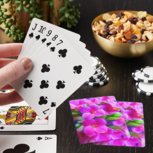 Bright Happy Kalanchoe Flowers Pink Magenta Purple Playing Cards