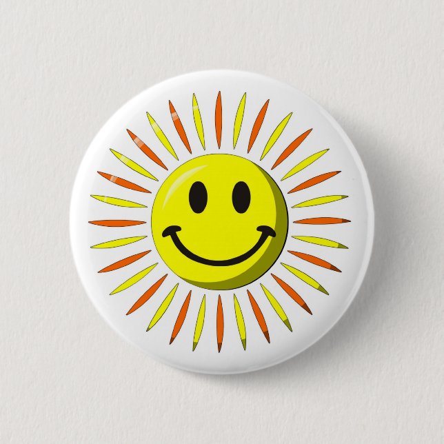 Bright Happy Smile - Face 6 Cm Round Badge (Front)