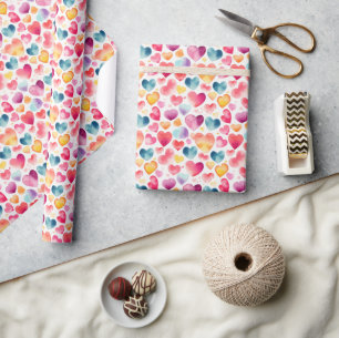 Bright Hearts Valentine's Day Wrapping Paper