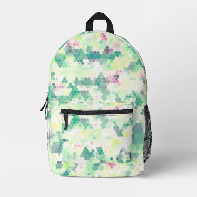 Bright Hexagon  Printed Backpack (Front)
