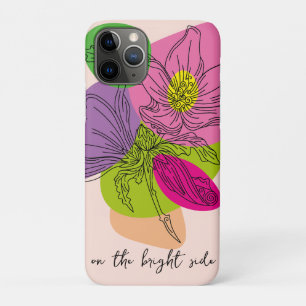 Bright Hibiscus Flower Line Art iPhone 11 Pro Case