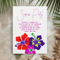Bright Hibiscus Modern Surprise Birthday Party