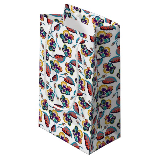 Bright Hibiscus Pattern Small Gift Bag (Front Angled)