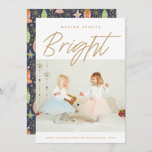 Bright Holiday | Christmas Photo Card (Front/Back)