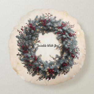 "Bright Holiday Glow" Round Cushion