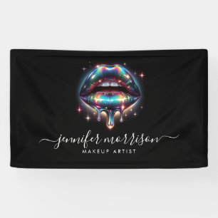 Bright Holographic Lips Makeup Artist, Beauty Banner