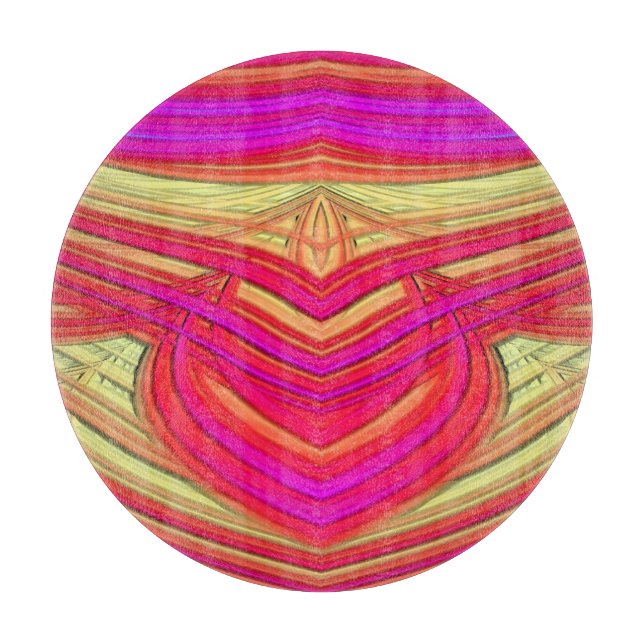Bright hot colours original fractal design cutting board (Front)