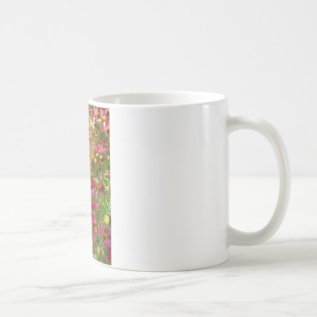 Bright Hot Pink and Yellow Daisy flowers Coffee Mug (Right)