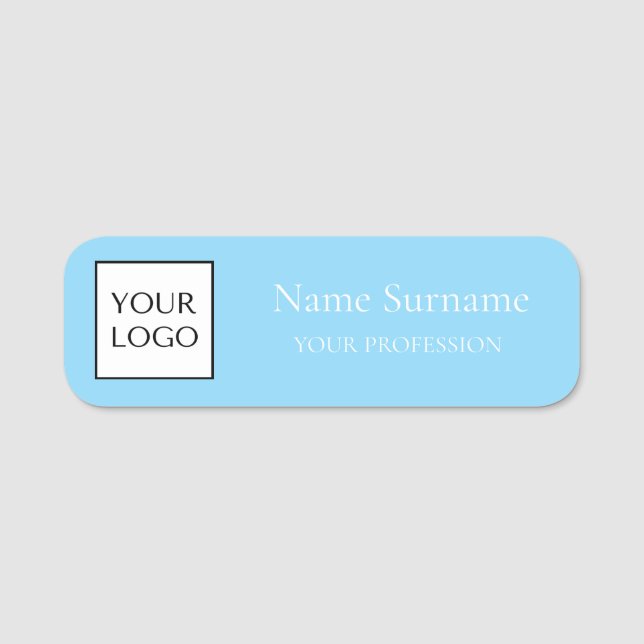 Bright Hot Pink Logo Promotional  Name Tag (Front)