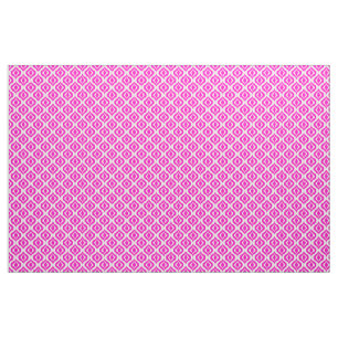 Bright Hot Pink Retro Chic Ikat Drops Pattern Fabric