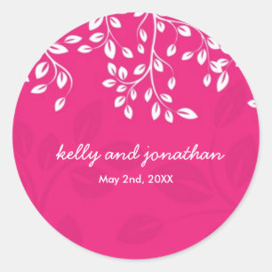 Bright Hot Pink Wedding Stickers