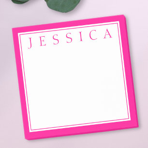 Bright Hot pink Your Name Post-it Notes