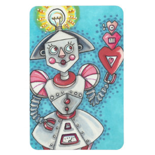 Bright Idea GIRL ROBOT HEARTS MAGNET *Big
