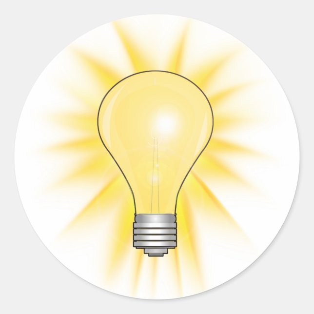 Bright Idea Light Bulb Classic Round Sticker (Front)