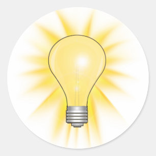 Bright Idea Light Bulb Classic Round Sticker