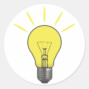 Bright Idea Light Bulb Classic Round Sticker