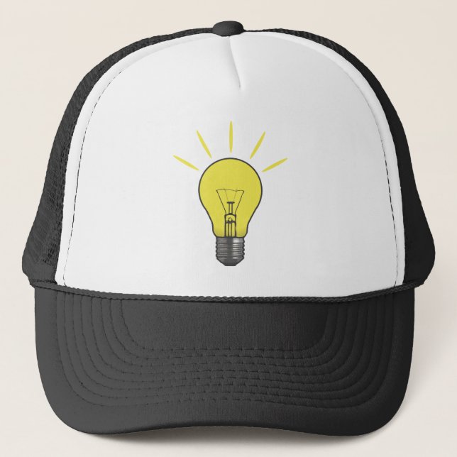 Bright Idea Light Bulb Trucker Hat (Front)