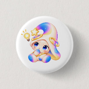 Bright Idea Pastel Lightbulb Button - Creative Pin