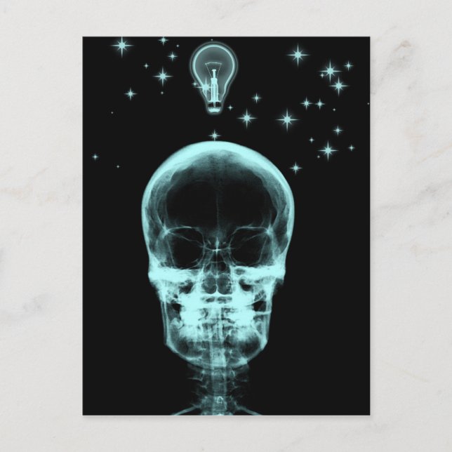 Bright Idea X-Ray Skeleton - Teal Postcard (Front)