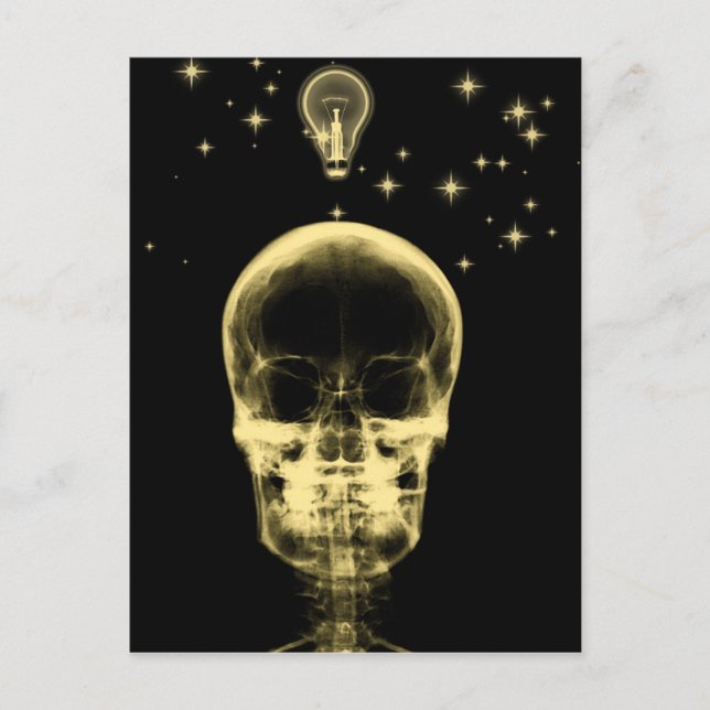 Bright Idea X-Ray Skeleton - Yellow Postcard (Front)