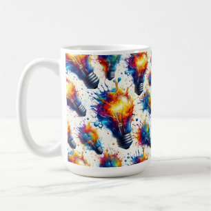 Bright Ideas – Colorful Light Bulb Pattern with Ab Coffee Mug