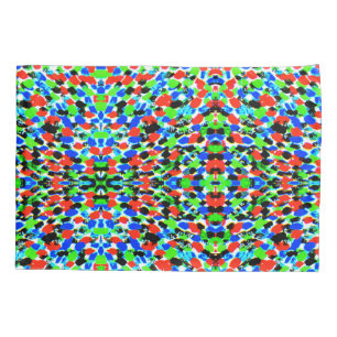Bright Ikat Red Green Multi Print Pillowcase