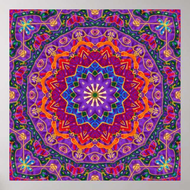 Bright India Mandala Poster (Front)