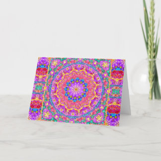 Bright India Watercolor Mandala Greeting Card