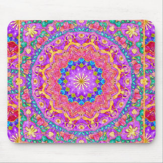 Bright India Watercolor Mandala Mousepad